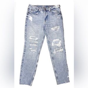 H&M Boyfriend Low-waist Light Wash Denim
